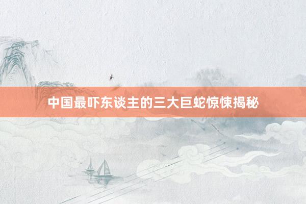 中国最吓东谈主的三大巨蛇惊悚揭秘